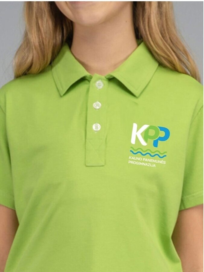 Žalios spalvos polo marškinėliai trumpomis rankovėmis su Kauno Panemunės progimnazijos logotipu 1 Žalios spalvos polo marškinėliai trumpomis rankovėmis su Kauno Panemunės progimnazijos logotipu 1